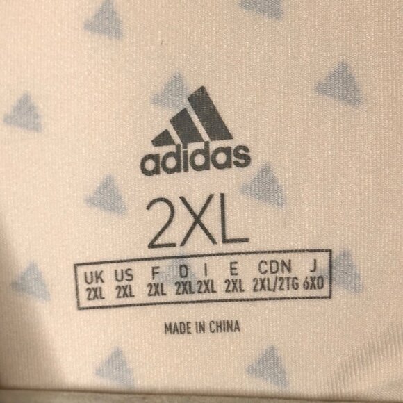 Adidas White Golf Polo Shirt Mens 2XL Performance Business Casual All Over Print - Picture 4 of 9